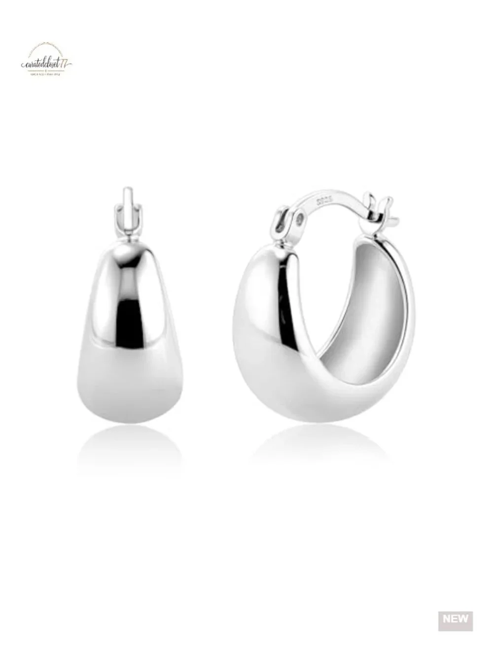 Chunky Silver Hoop Earrings Hypoallergenic 925 Sterling Silver Post